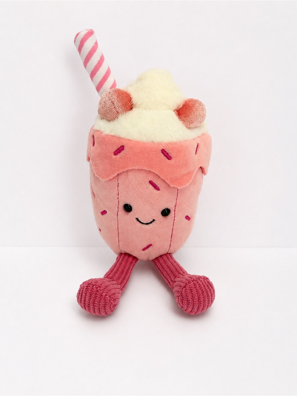 Plush Strawberry Milkshake Cuddly Toy - Pink